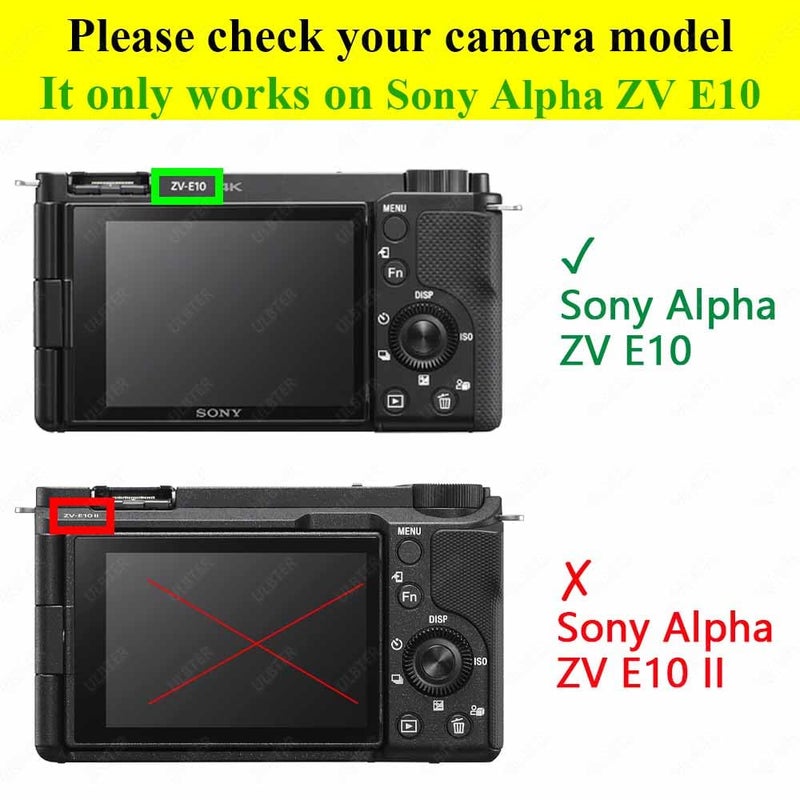 ULBTER Screen Protector for Sony Alpha ZV-E10 ZVE10 ZV-1F ZV1F ZV-1 II ZV-1 ZVI ZV1II [Not for ZV-E10 II]Camera & Hot Shoe Cover ,ULBTER 0.3mm 9H Hardness Tempered Glass Cover Anti-Scrach Anti-Bubble [3+2 Pack] - Image 2